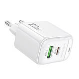 Мережевий зарядний пристрій BOROFONE BAS44A Potential PD20W+QC3.0 charger(EU) White, 2 порти Type-C та USB-A, фото 4