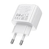 Мережевий зарядний пристрій BOROFONE BAS44A Potential PD20W+QC3.0 charger(EU) White, 2 порти Type-C та USB-A, фото 6