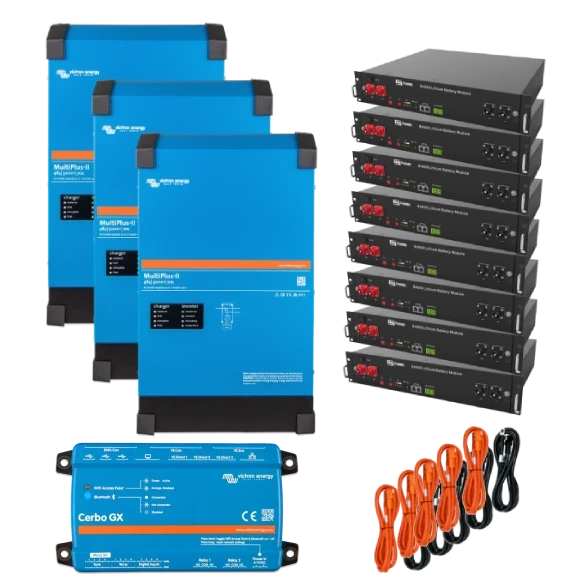 Система безперебійного живлення 3 фази 12кВт 24кВт•год VictronEnergy MultiPlus-II + Dyness, фото 1