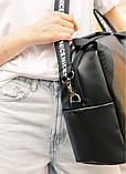 Жіноча сумка велика чорна кроссбоді повсякденна, спортивна з довгим ремінцем через плече, екошкіра, фото 9