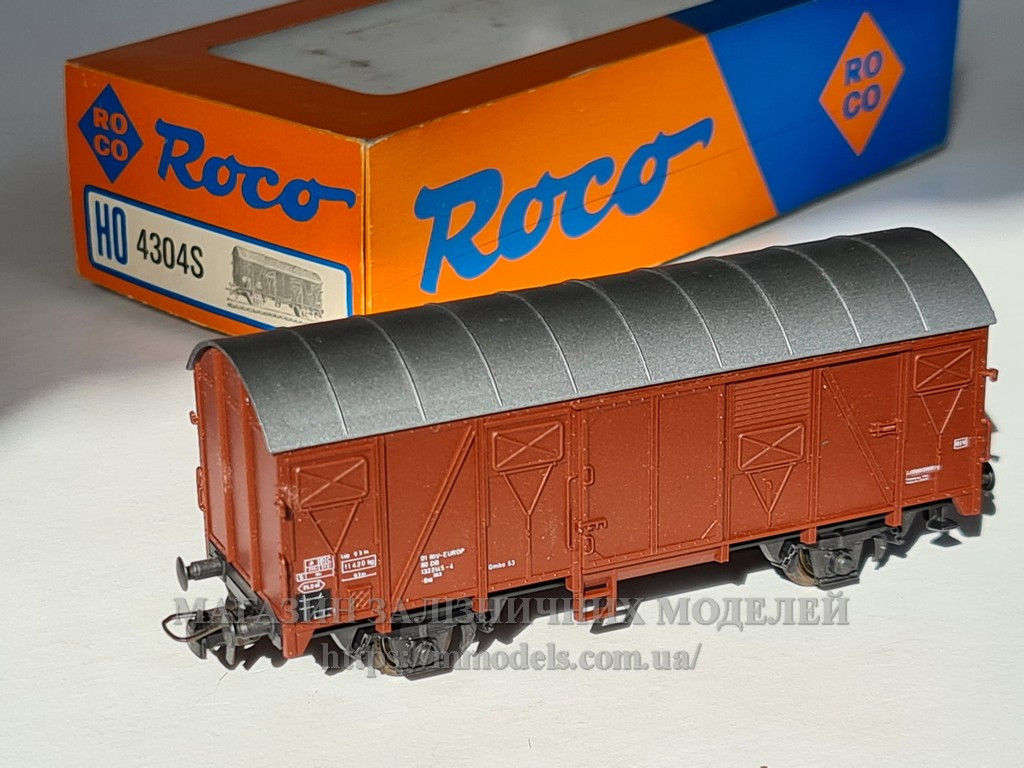 Критий вагон 2-вiсний DB, масштаб 1:87, H0 Roco 4304S, фото 1