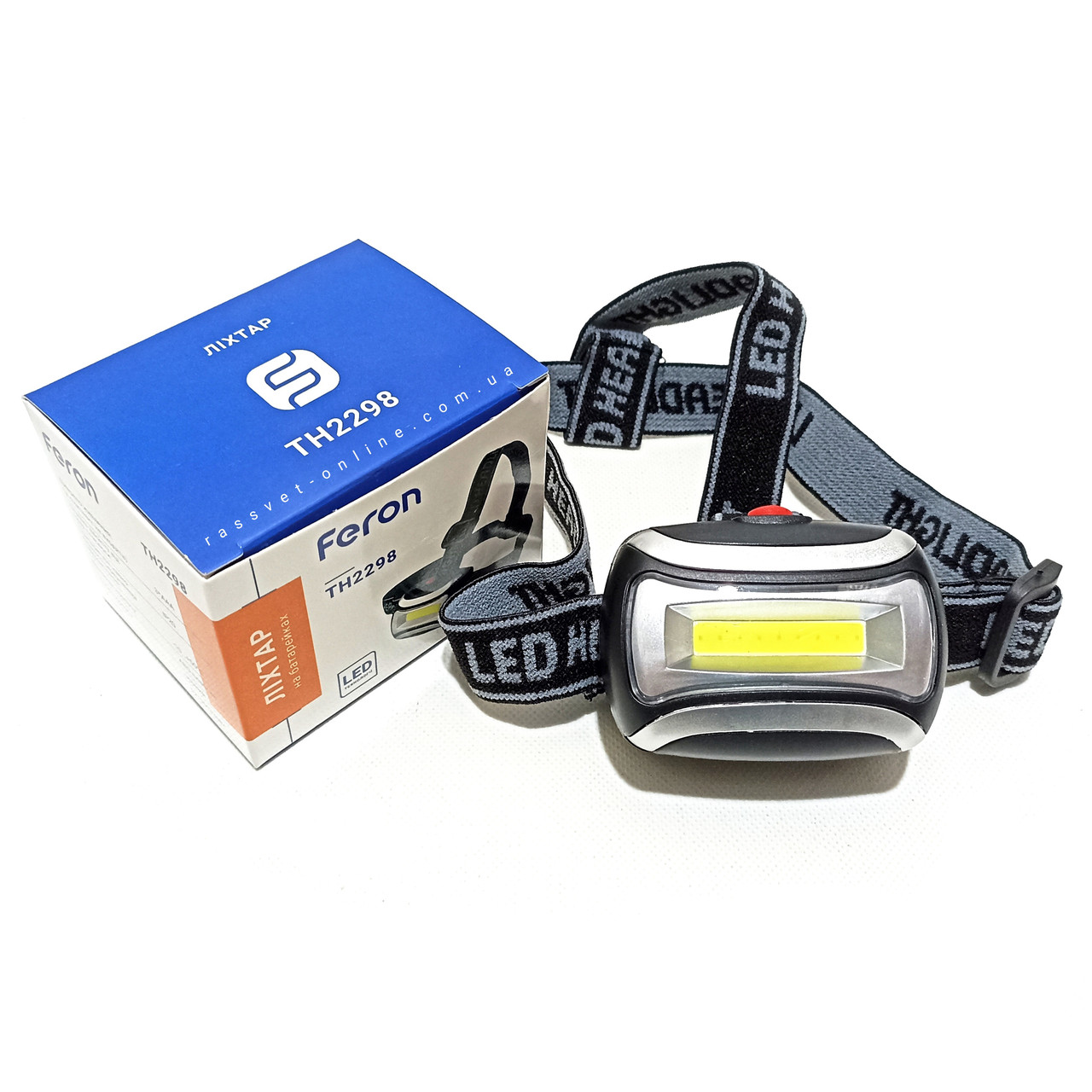 Налобний ліхтар на батарейках Feron TH 2298 1W LED 80Lm 3*ААА 67*50*33мм IP20 світлодіодний чорний