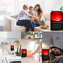 Переносний обігрівач Flame Heater 1000 Вт, Тепловентилятор для квартири, MO-893 Електрична дуйка, фото 5
