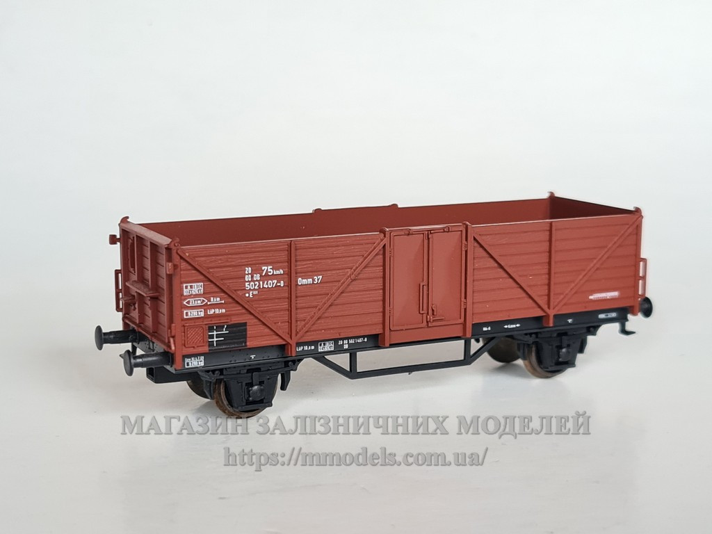 Piko модель напіввагона № 5021407, тип Omm 37 приналежність DB. III епоха, масштаб 1:87, H0