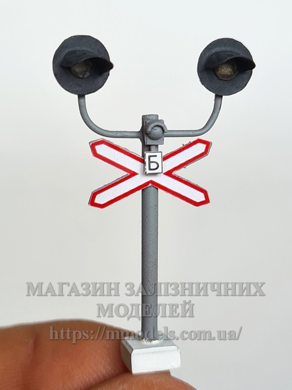 Пристрої сигналізації для макета — Модель переїзного двозначного світлофора, масштабу 1/87,H0