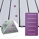 Покриття вінілове самоклеюче 3D рейки 600х600х2,8мм Білий графіт SW-00002193, фото 2