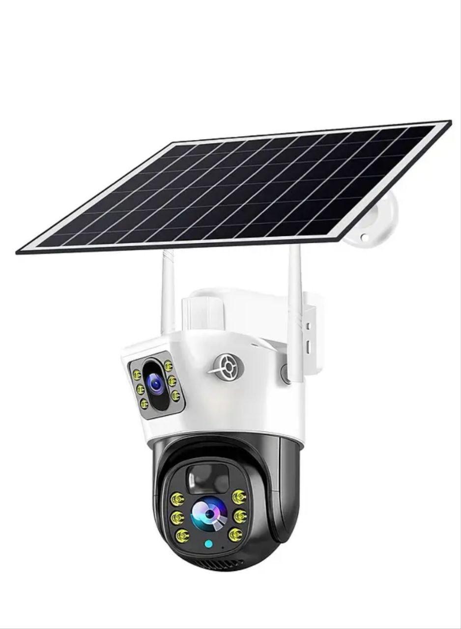 Вулична WiFi камера відеоспостереження із сонячною панеллю PTZ V36-4G V380 Портативна камера відеоспостереження 8Мп