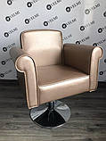Крісло перукарське на гідравліці + диск для салону Art Deco перукарське крісло квадратної форми універсальне VM854, фото 3
