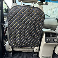Накидки на спинку сидіння авто для захисту від брудних ніг дитини округлена з перфорованої Екошкіри Чорна.