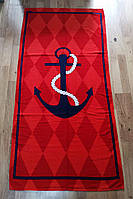 Пляжний Рушник З Якорем 75*150 Червоного Кольору Бавовняний Piramit Туреччина