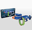 Іграшковий автомат зі звуками пострілів Дитяча зброя на акумуляторі USB зарядка стрічка та 40 м'яких патронів, фото 2