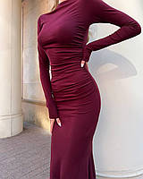Елегантна сукня міді бордового кольору, фото 6