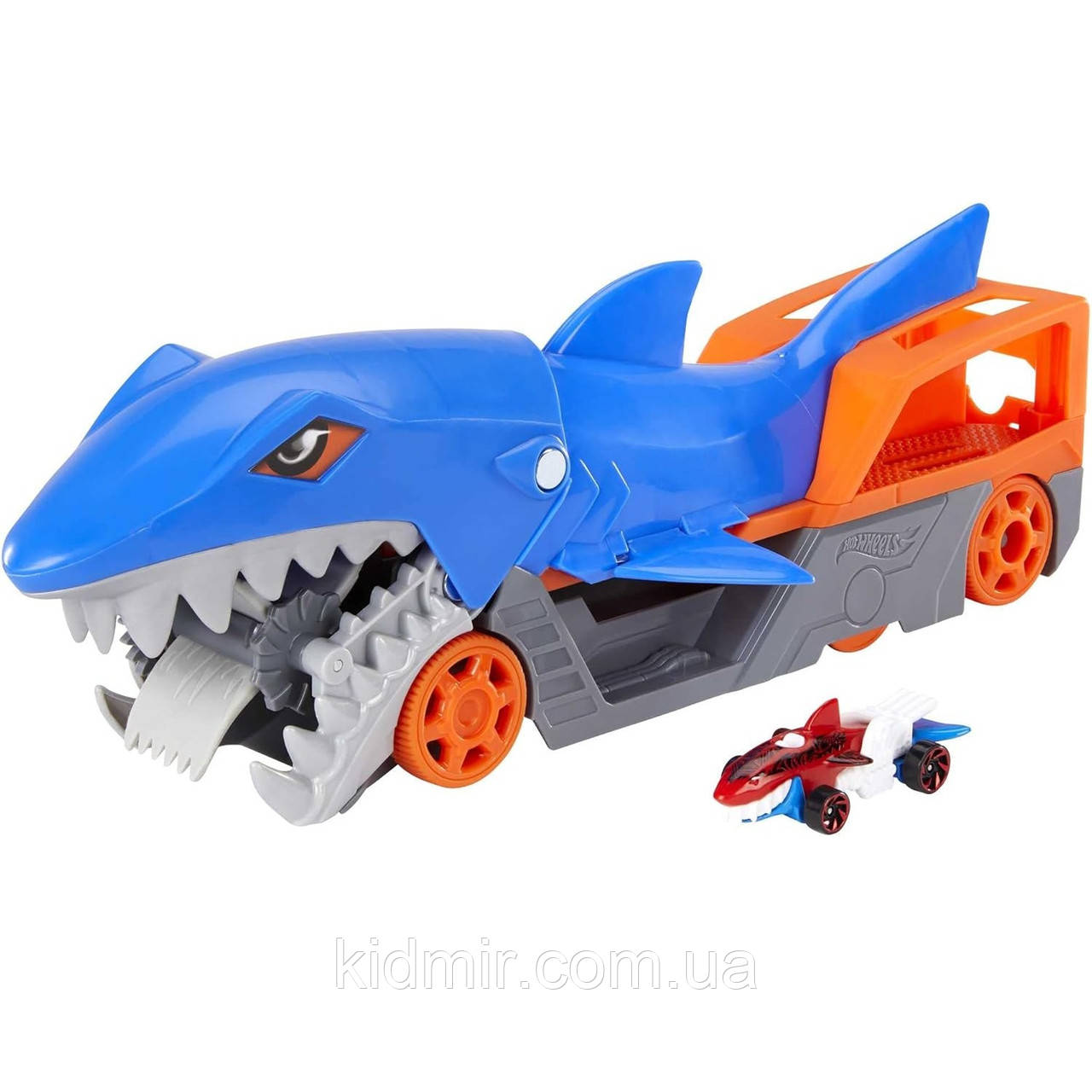 Транспортер Хот Вілс Акула з сховищем для машинок Hot Wheels Shark Chomp Transporter GVG36, фото 1
