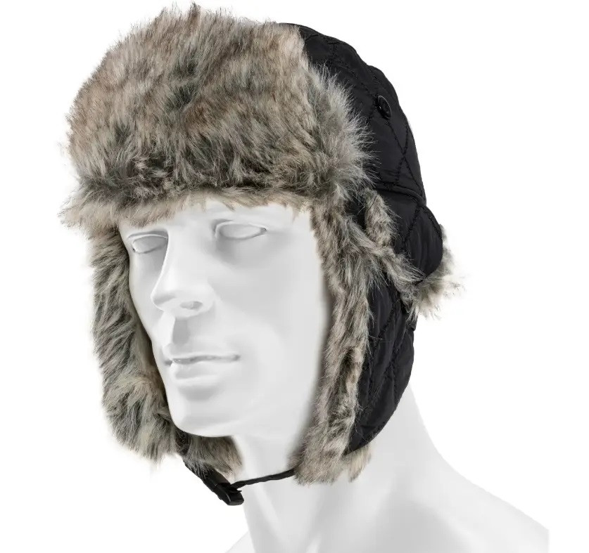 Зимова шапка Mil-Tec чорна вушанка 12104602 - розмір M-57-58, фото 1