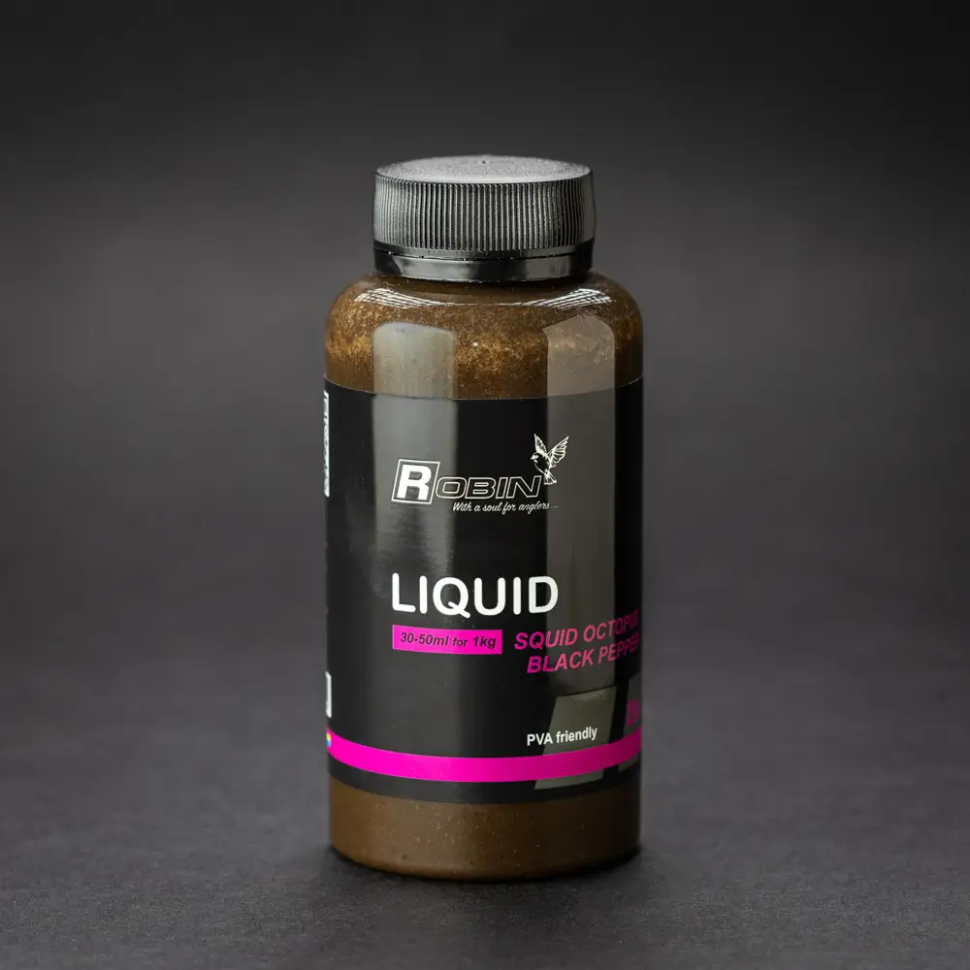 Поживна речовина Robin Liquid Squid Octopus Black Pepper 250ml