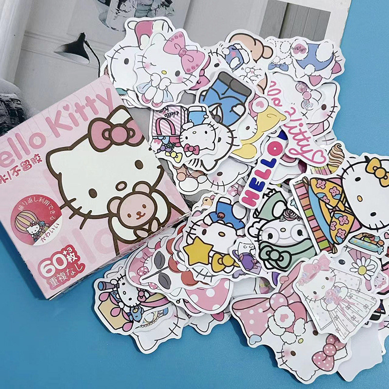 Набор наклейок Hello Kitty Хелоу Кіті Хеллоу Кітті Хелоу Кітті стикери наклейки наліпки  60 шт Sanrio