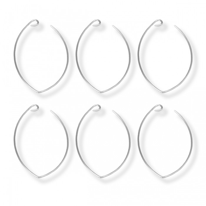 Швензи Латунь, Основа для сережок, Платина, 37x23мм, 6 шт, фото 1