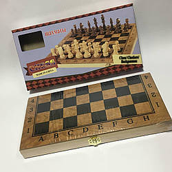 Набір ігор 3 в 1 No3830 "Шашки, шахи, нарди" 34*16,8 см у дерев'яній коробці