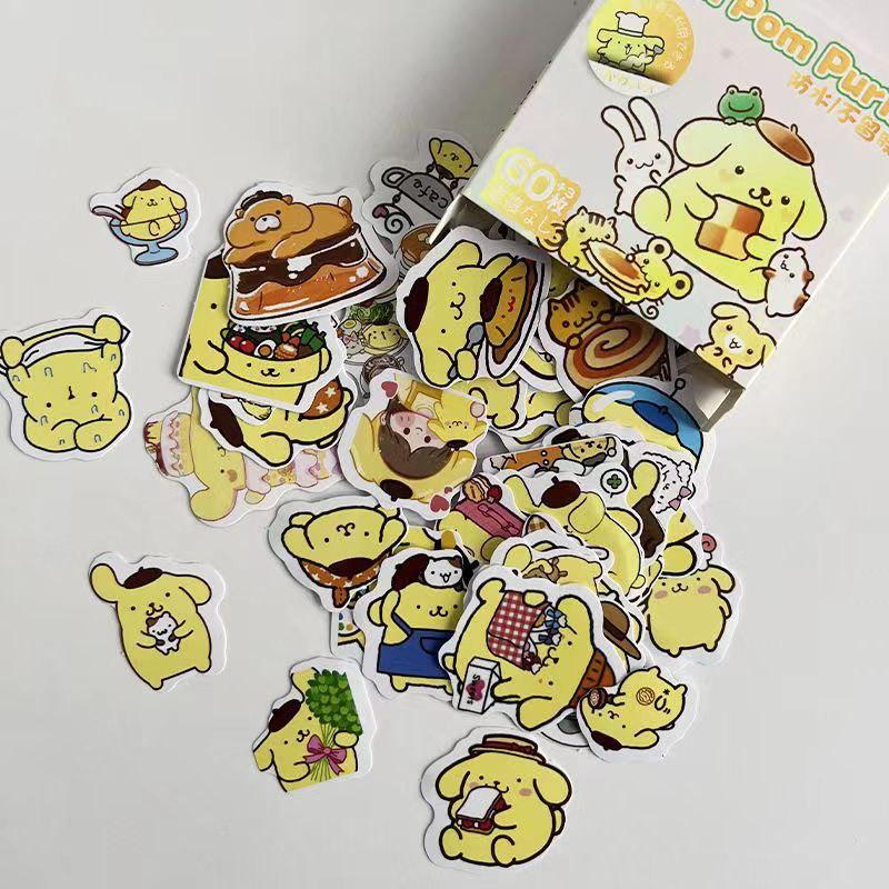 Набор наклейок Pompompurin Помпомпурін помпурін стикери наклейки наліпки  60 шт Sanrio