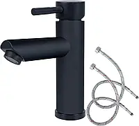 SLFYEE чорний змішувач для ванної кімнати, умивальника, матовий, комплект змішувача з нержавіючої сталі 304