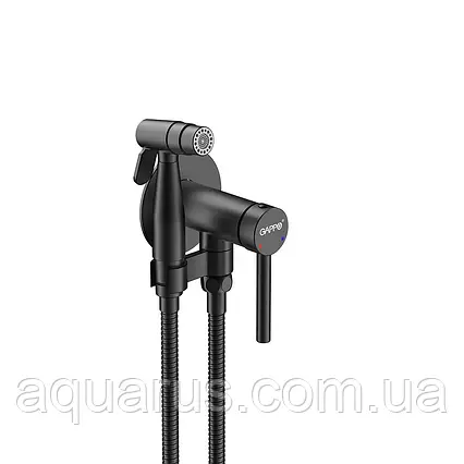 Гігієнічний душ з вбудованим монтажем GAPPO G7206-6, латунь, чорний, фото 1