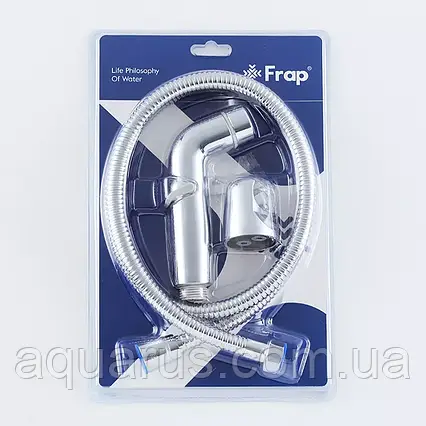 Гігієнічний набір FRAP F021 (лійка, шланг, кронштейн), хром, фото 1