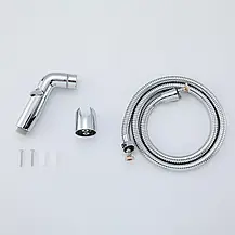 Гігієнічний набір FRAP F021 (лійка, шланг, кронштейн), хром, фото 3