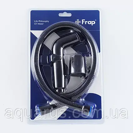Гігієнічний набір FRAP F021-6 (лійка, шланг, кронштейн), чорний, фото 1