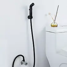 Гігієнічний набір FRAP F021-6 (лійка, шланг, кронштейн), чорний, фото 3