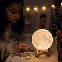 Світлодіодний нічник акумуляторний з usb Moon Lamp 13 см, Нічник для коханої, Нічники для дітей різні XD-10