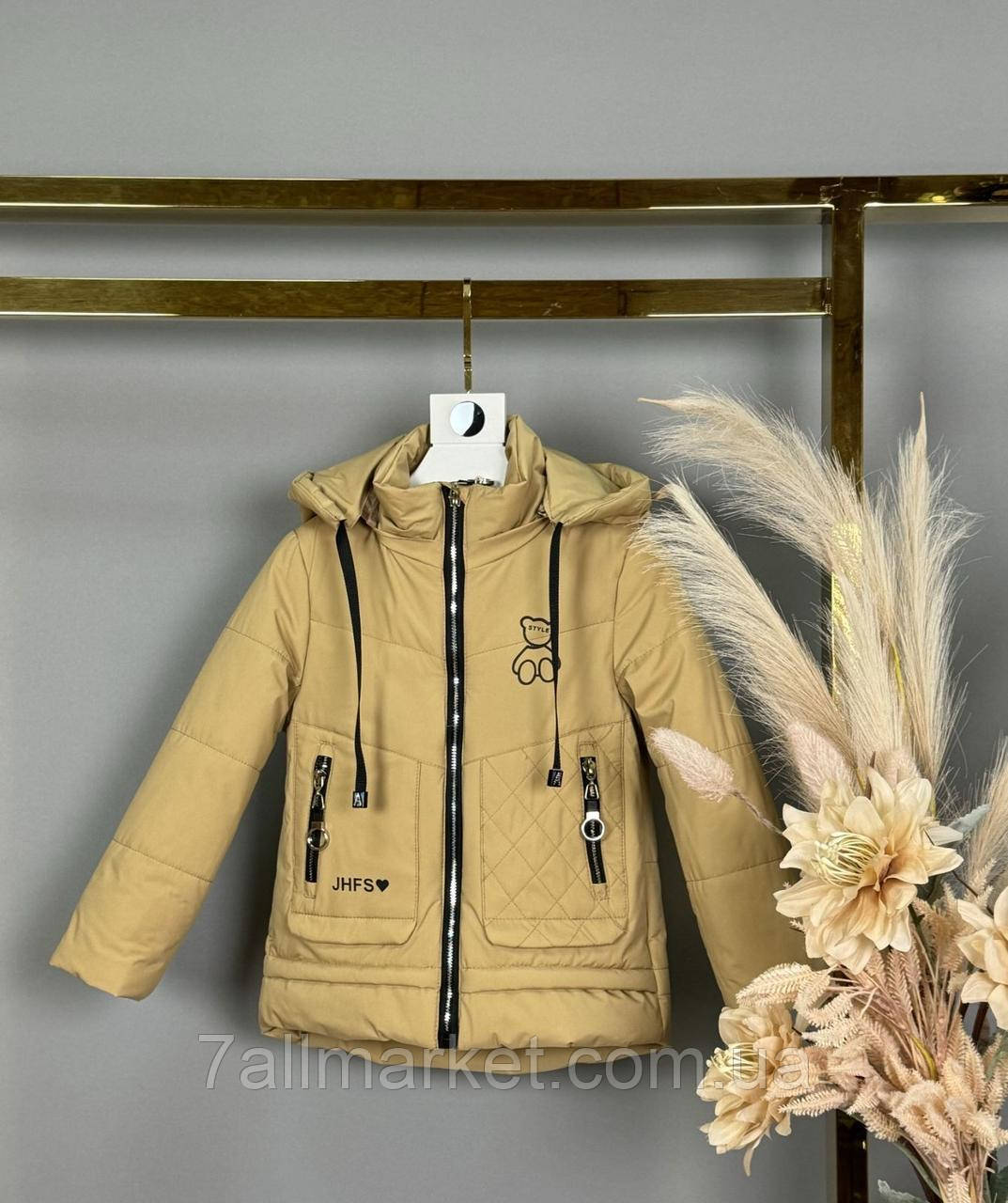 Куртка дитяча демісезонна з капюшоном на дівчинку 92-116 см (2кв) "DFK" недорого від прямого постачальника, фото 1