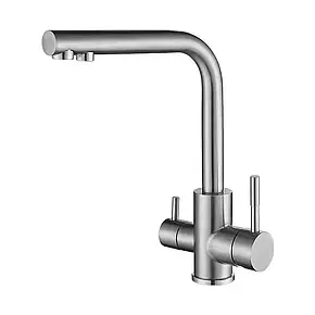 Змішувач для кухні на дві води WEZER EKO4C-01F, нерж. сталь, фото 1