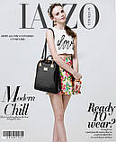 Сумка рюкзак жіноча лакова під рептилію (чорна), фото 8