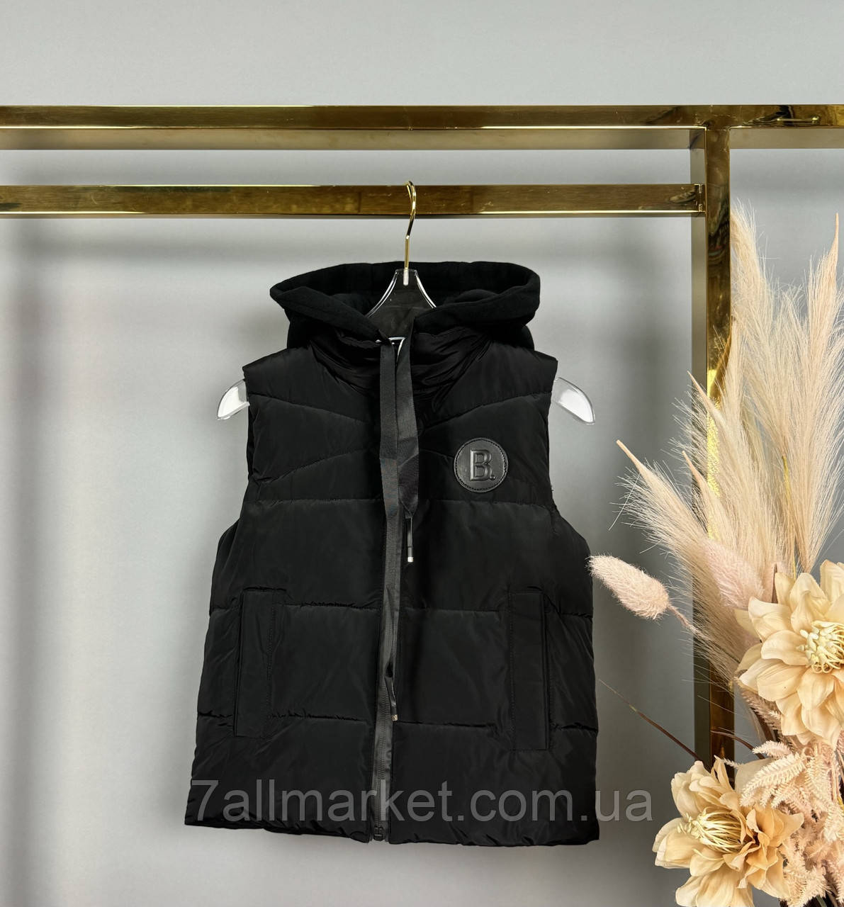 Жилетка підліткова демісезонна з капюшоном на хлопчика 128-152 см (4кв) "DFK" недорого від прямого постачальника