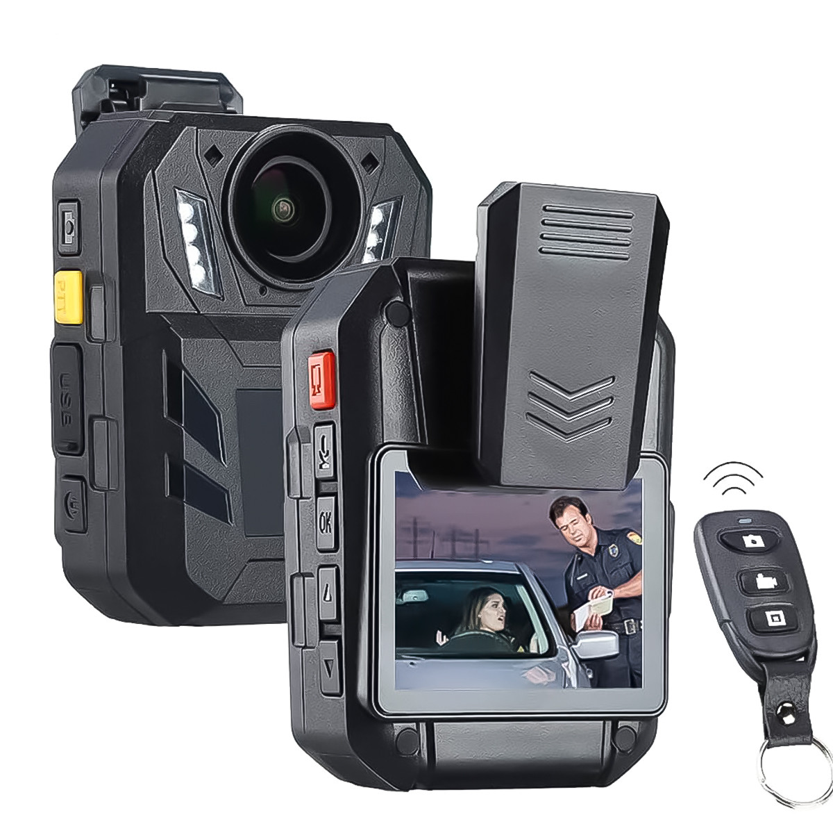 Професійний поліцейський відеореєстратор Digital Lion WA7-D, з пульом управління, нагрудний, 4000mAh, протиударний, IP67, 170°