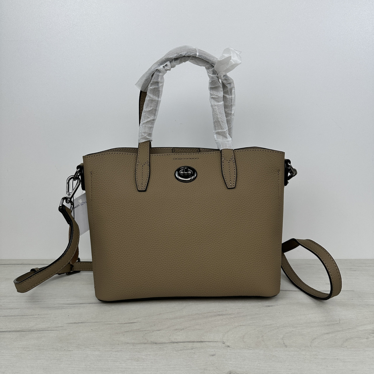 Стильна шкіряна сумка з ручками Lanvera-4340-С101 Бежева, фото 1