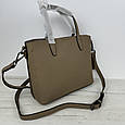 Стильна шкіряна сумка з ручками Lanvera-4340-С101 Бежева, фото 4