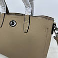 Стильна шкіряна сумка з ручками Lanvera-4340-С101 Бежева, фото 6