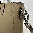 Стильна шкіряна сумка з ручками Lanvera-4340-С101 Бежева, фото 7