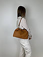 Шкіряна сумка мішок дві ручки в комплекті С72-КТ-4336 Коричнева, фото 4