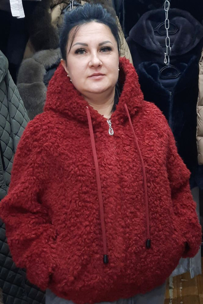 Шубка 8512. Зима. Розміри: M, L, XL. Напів-батал. Вишня.