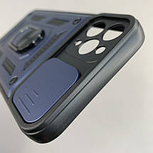 Чохол для Apple iPhone 11 Pro Max протиударний з підставкою зі шторкою на айфон 11 про макс синій crt, фото 5