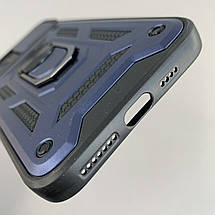 Чохол для Apple iPhone 11 Pro Max протиударний з підставкою зі шторкою на айфон 11 про макс синій crt, фото 4