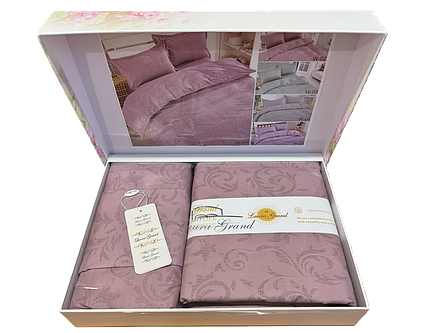 Постільна білизна в подарунковій коробці Євро Laura Grand - Yukon - Fuksia 1, фото 1