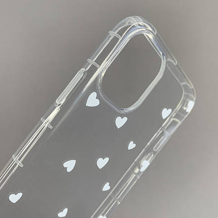 Чохол для Apple iPhone 11 чохол з білими сердечками на телефон айфон 11 прозорий a01f, фото 2
