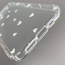 Чохол для Apple iPhone 12 чохол з білими сердечками на телефон айфон 12 прозорий a01f, фото 3