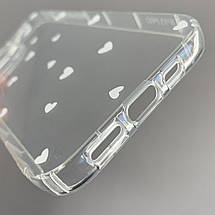 Чохол для Apple iPhone 13 Pro чохол з білими сердечками на телефон айфон 13 про прозорий a01f, фото 3