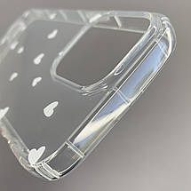 Чохол для Apple iPhone 13 Pro чохол з білими сердечками на телефон айфон 13 про прозорий a01f, фото 4