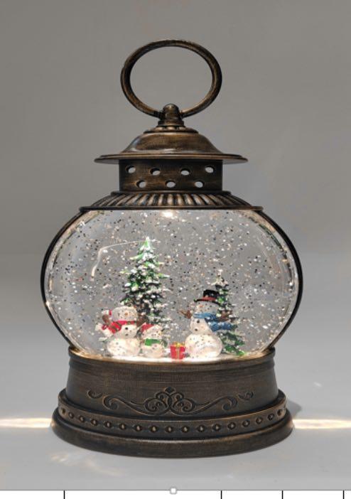 Новорічна музична нічник-світильник WDL 2103C Музична куля з Сніговиками, фото 1