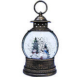 Новорічна музична нічник-світильник WDL 2103C Музична куля з Сніговиками, фото 2